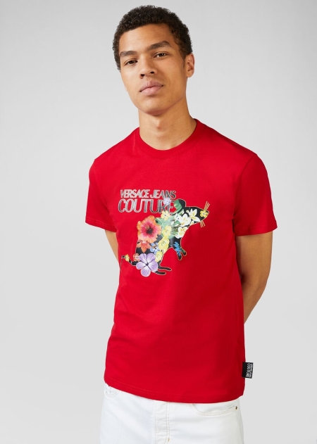 Versace Floral Logo T-shirt Herr - 613728AZG